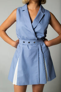 The Investment Dress/Vest in Powder Blue