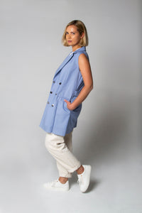 The Investment Dress/Vest in Powder Blue